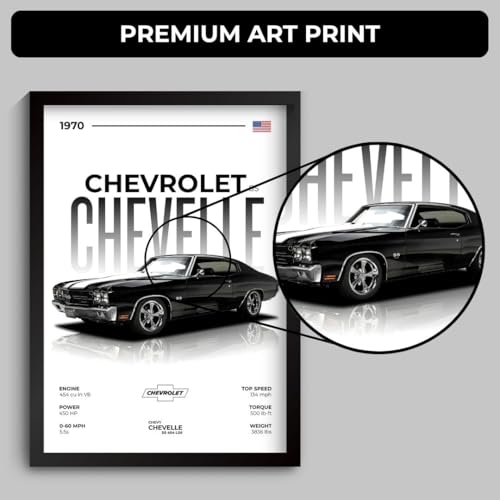 Image of Funk You Store A4 Framed Poster for Wall (31 x 23 cm) (Chevrolet Chevelle)