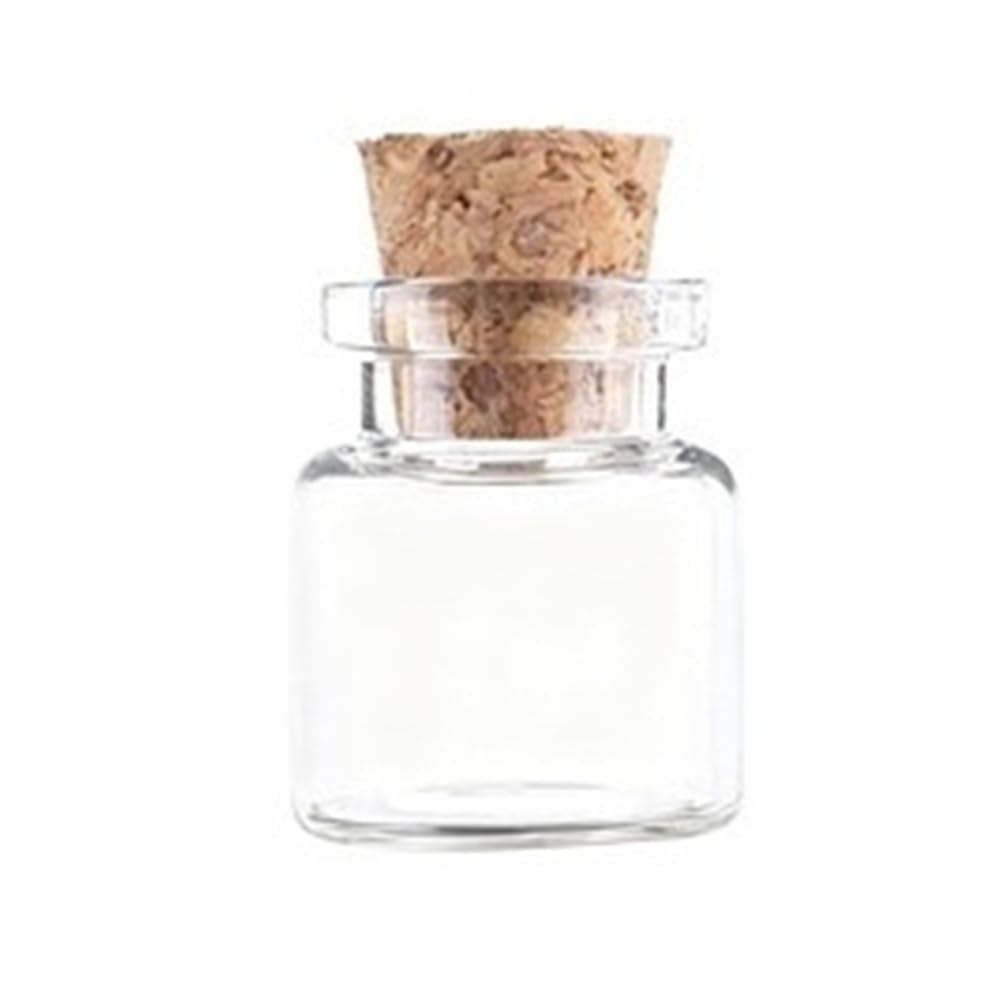 GOCENJIU Small Storage Vial 5pcs Small Vials Mini Glass Bottles for Home Decorations, Transparent Jars Containers with Cork Stopper