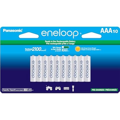 Eneloop Panasonic BK-4MCCA10FA AAA 2100 Cycle Ni-MH Pre-Charged Rechargeable Batteries, 10-Battery Pack Cover