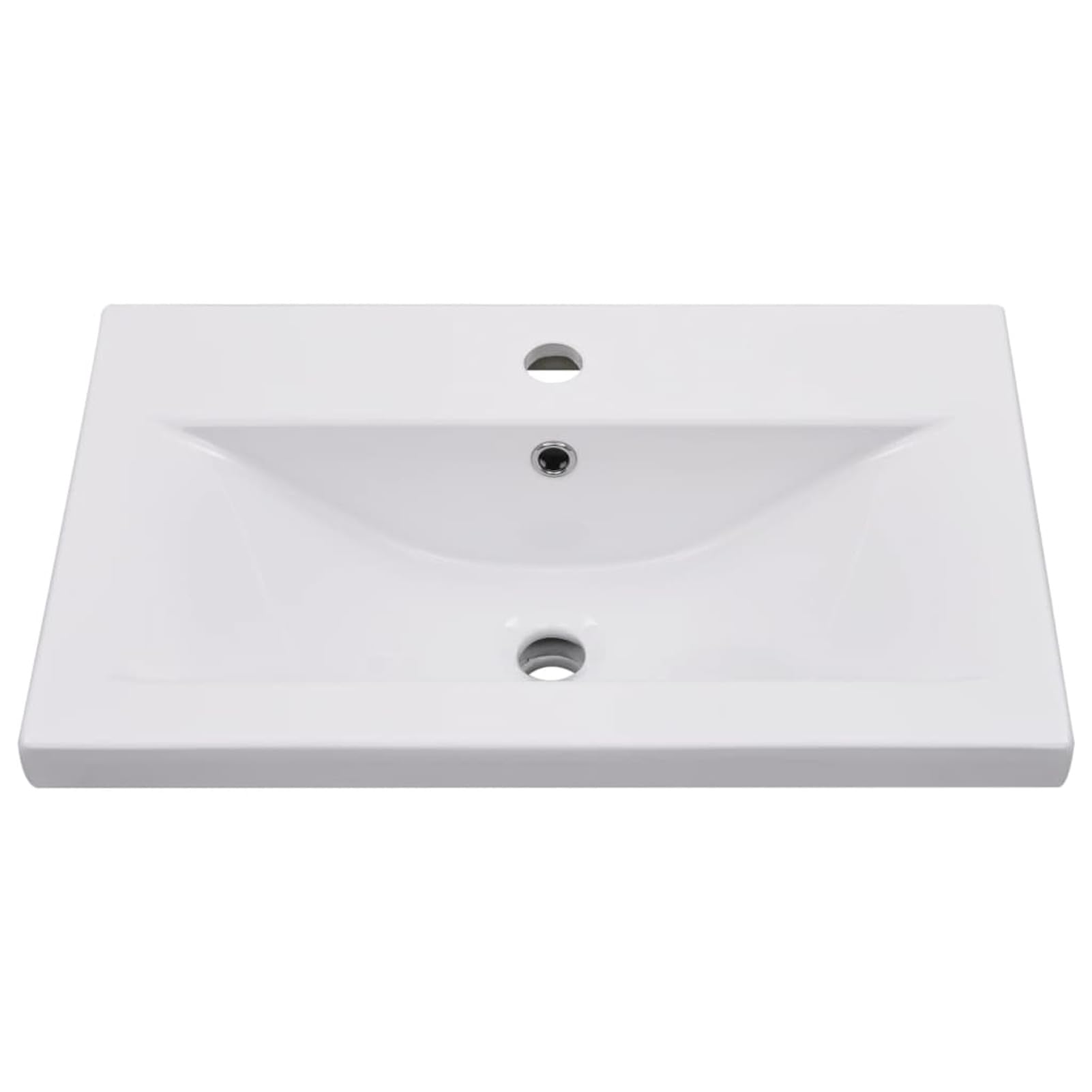 Lavabo encastrado, ShGaxin Lavabo Sobre Encimera, Lavabo Baño, Muebles De Baño, Mueble Lavabo, de cerámica blanco 61x39,5x18,5 cm