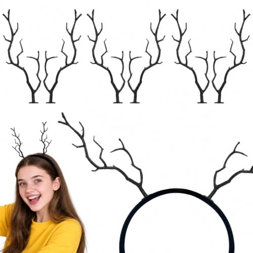 Healeved Artificial Branches, 6 Pack Black Faux Antlers for DIY Decor