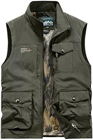 WALLDOR Men's Outdoor Travel Photo Vest Multi Pockets Thin Vest Sleeveless Jacket Fishing Utility Ves