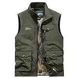 WALLDOR Men's Outdoor Travel Photo Vest Multi Pockets Thin Vest Sleeveless Jacket Fishing Utility Ve