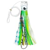 Trolling Lures Saltwater, 6/9inch Offshore Big Game Trolling Lures for Tuna Marlin Mahi Wahoo Deep Sea Fishing Bait Rigged Squid Skirt Leader Hooks