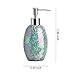 WHOLE HOUSEWARES - Bathroom Accessory Set - Accesorios de Baño - 4-Piece Decorative Glass Bathroom Accessories Set - Soap Dispenser,Tray, Jar,Toothbrush Holder - Mermaid Design (Green)