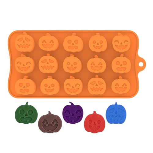 Moldes De Dulces De Halloween | Moldes De Silicona Halloween Para Pastelería, Hogar 15 Cavidades Onda Para Decoraciones Pastelería Mini Pasteles Fondue Velas Congeladas,Fondant