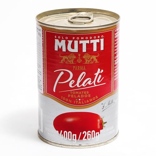 Image of Mutti Parma Pelati Whole Peeled Tomatoes • Italian Sun-Ripened Tomatoes in Tomato Juice for Pasta Sauce, Pizza & Mediterranean Recipes, 14.11 oz ℮ 400 g