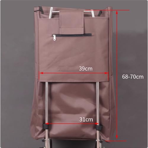 Tragbare wasserdichte Einkaufswagen-Ersatztasche aus Oxford-Gewebe, Aufbewahrungstasche mit Seitentaschen, ideal für Lebensmittel und den täglichen Gebrauch – Bild 4