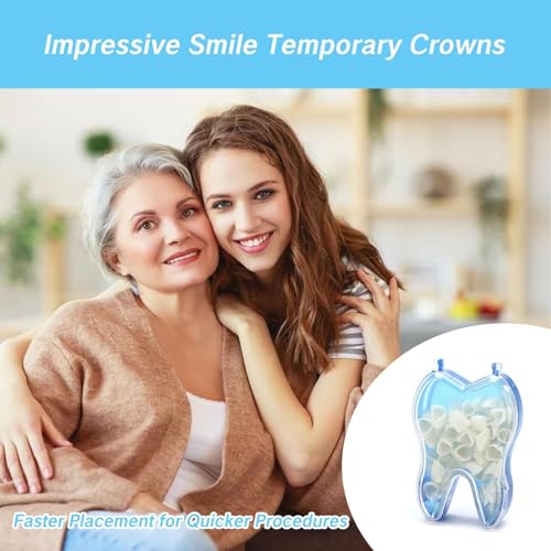 Image of 100 Pcs Tooth Caps for Broken Tooth Mixed Sizes Dental Temporary Crown Kit Front Cap Covers for Adults Dental Crowns Temporary Teeth