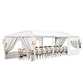 10x30 Outdoor Party Tent White Tents for Parties Heavy Duty Canopy Tent Patio Gazebo Shelter with 5 Removable Sidewalls Wedding BBQ Events Tent for Birthday Graduation Backyard Garden