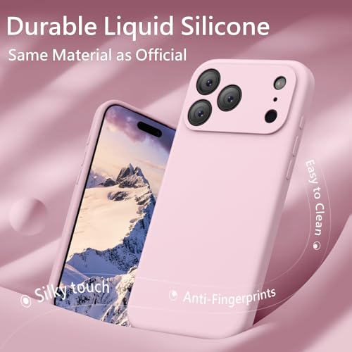 Image of FireNova Magnetic for iPhone 17 Pro Case, Compatible with MagSafe, [Integrated Silicone Camera Control Button] [Camera Protection] Anti-Scratch Microfiber Lining Phone Case, 6.3 inch, Chalk Pink