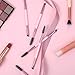 Apausvcm 10 Pieces Duo Eyebrow Brush, Angled & Spoolie, Synthetic, Pink, Brow Brushes