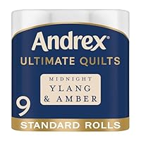 Andrex Ultimate Quilts Toilet Roll with Midnight Ylang & Amber Fragrance, 9 Rolls (155 Sheets)