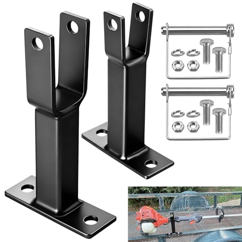 AMTHKNO Heavy Duty W/Hardware Racks Holder Carrier for Weeder/Extended Trimmer or Straight Shaft Weed-Eater Lockable Racks Trailer Trimmer Rack W-eed Eater R ack - Securely/Transport Trimm-ers