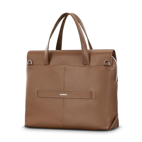 Image of Samsonite Mobile Solution 2 Convertible Pebbled Leather Briefcase Laptop Bag with Crossbody Strap, Padded Sleeve