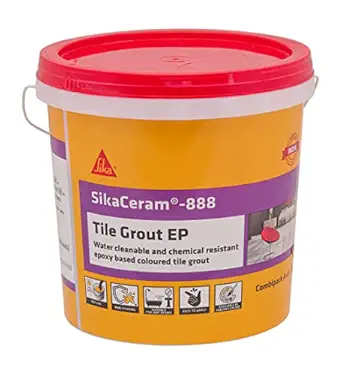 SIKA - SikaCeram 888 Tile Grout EP - Coloured tile grout and tile adhesive - Water cleanable and chemical resistant - Stainless and colourfast - Light ivory - 5kg