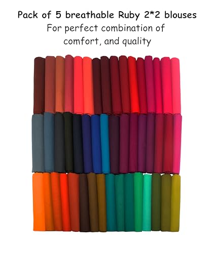 Image of Nilavan Rubia Cotton Blouse Materials |Traditional 2x2 Unstitched Blouse Pack | Multi-Color Blouse Pieces for Women