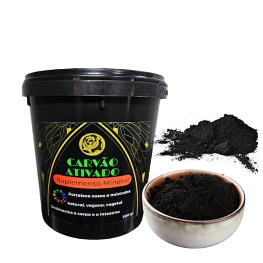 Carvão Vegetal Ativado em Pó para Detox Corporal, Máscara Facial, Pele