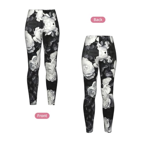 Leggings de compresión con estampado de rosas para mujer 4