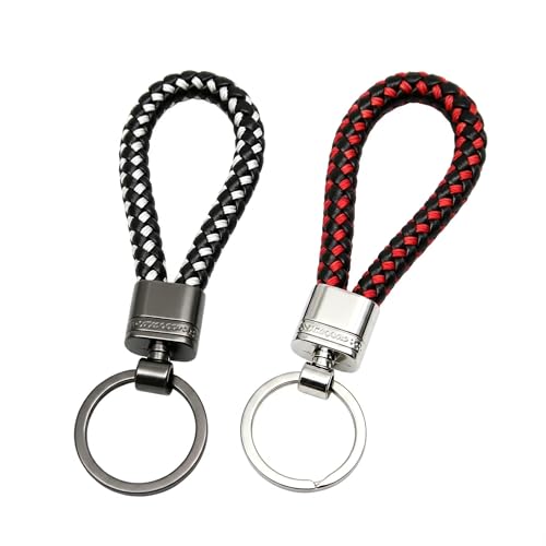 Hajzyang 2 llaveros personalizables, llaveros de cuero, para mujeres y hombres, llaveros de coche, llaveros y llaveros