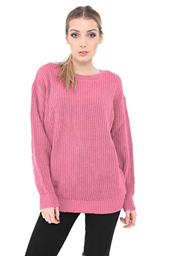 Generation Fashion Women's Nude New Long Sleeve Knitted Baggy Jumper Oversized Sweater Crew Neck Pullover Top[,3Xl]