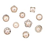 Joyci 10-Pack Women Shirt Brooch Buttons Lapel Pins Novelty Suit Vest Safety Buckle Metal Tie Tacks