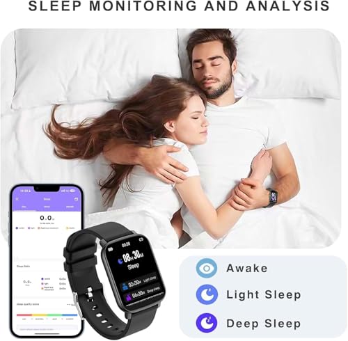 Paukila Smart Watches for Men, 1.65" Fitness Watch with 24/7 Heart Rate/Blood Pressure/Sleep Tracker, Activity & Fitness Tracker with Calories/Step Counter, Waterproof Smart Watch for Android iPhone - Image 4
