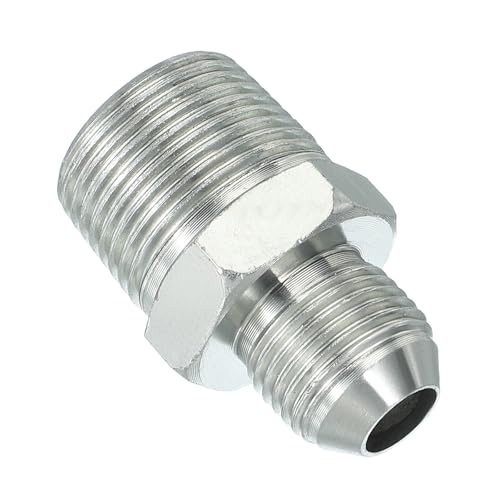 Image of PATIKIL Pipe Adapter Connector 3 /4 inch Male 74 Flare JIC x 3 /4 inch Male R Pipe Fitting Oil Feed Restrictor Fitting Hydraulic Connector for Oil Steam Water Pipelines System