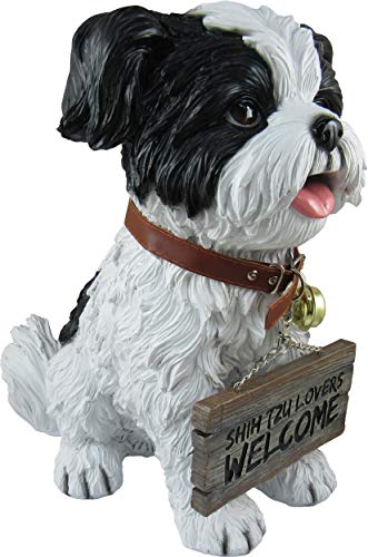 Estatua decorativa perro Shih Tzu para exterior y jardín miniatura 3