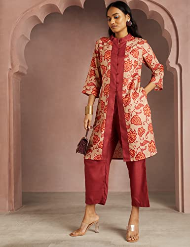 Image of RIVER Women's Poly Matka with Cotton Touch Floral Regular Kurta