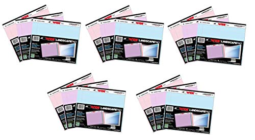 Roaring Spring Wide Landscape Pad, 11 x 9-1/2 Inches, Assorted Colors, 3 Pads/Pack, 5 Pack, 15 Pads Total