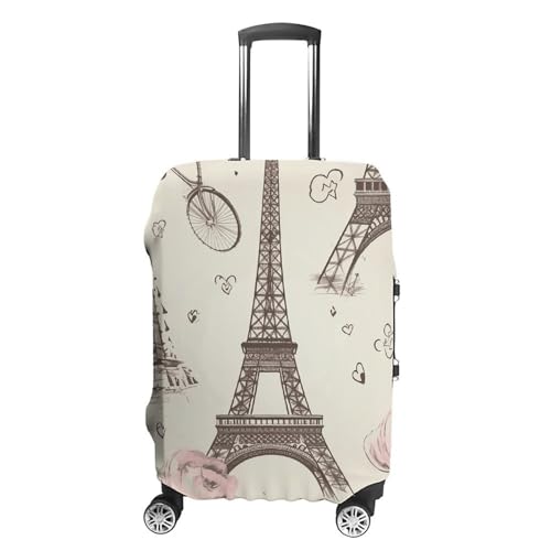 The Eiffel Tower Luggage Cover, Washable Elastic Suitcase Cover Protector Fit 18-32 Inch Luggage
