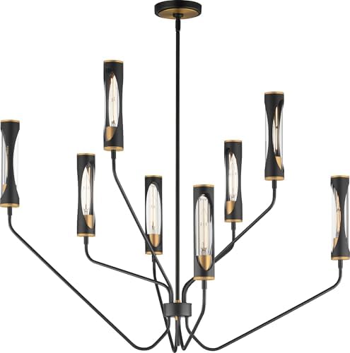 Maxim Lighting 16178CLBKAB Regent 8-Light Chandelier, Black/Antique Brass
