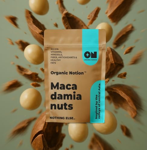 Image of Organic Notion Macadamia Nuts(Kernels) | Grade A++,Guilt-Free Snacking, Rich in Healthy Fats & Antioxidants | Crunchy & Creamy Texture | Resealable Pouch (200g x Pack of 2)