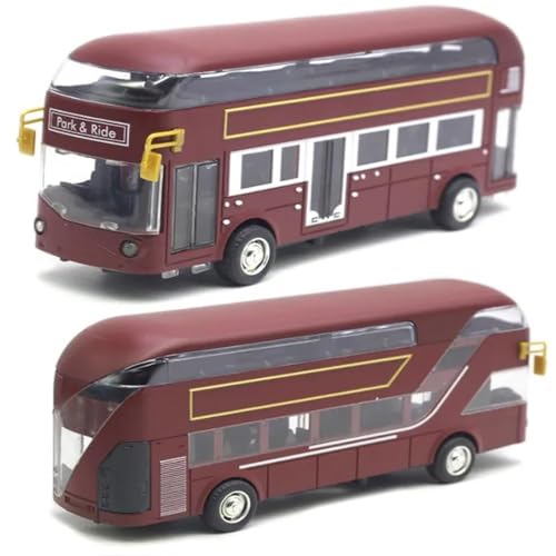 Image of DEOXY Double Decker Toys for Kids Diecast Metal Alloy London Bus Light & Music Open Door Collection Toys for Boy Kids, Pink