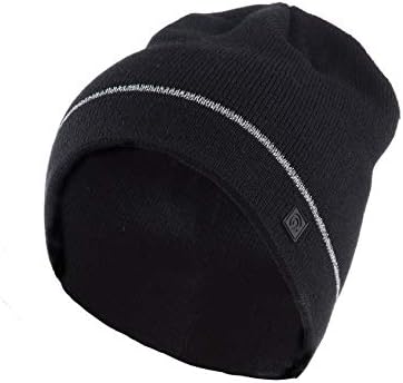 C9 Champion Kids' Beanie, Black (Reflective Stripe and Fleece Lining), Boys'