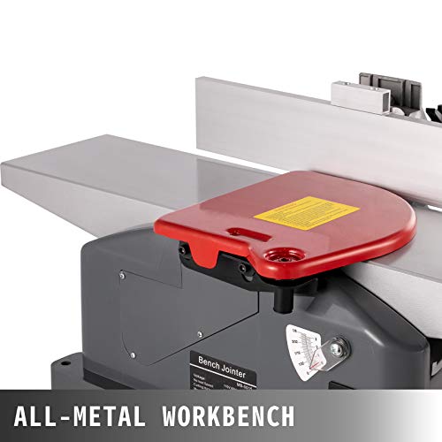 VEVOR Jointers Woodworking 6 Inch Benchtop Jointer 9000 RPM/min Jointer Planer Heavy Duty 1280W Benchtop Planer 156 mm Maximum Planing Width Wood Jointer Benchtop For Wood Cutting Thickness Planer