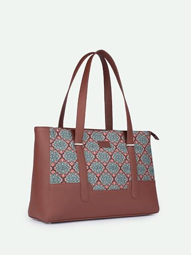 Image of ZOUK Handcrafted Vegan Leather Travel Tote Bag for Women with Multiple Compartments | Spacious Water-Resistant Shoulder Bag for Travel, Vacation, Day Trips |