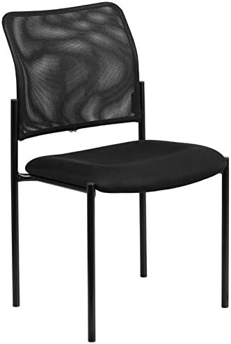 Silla auxiliar apilable de malla Bowery Hill, color negro