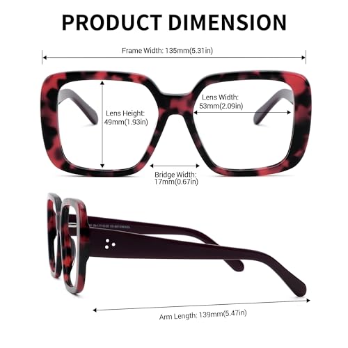 Image of Zeelool Oversized Square Glasses Frame for Women Men with Non-prescription Clear Lens JGA962156