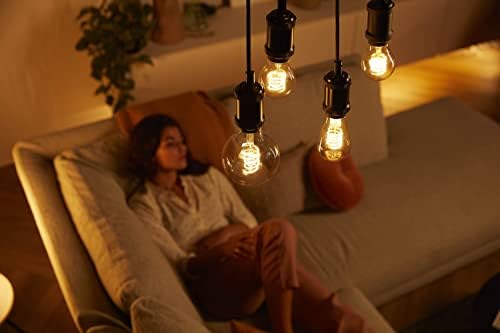 Philips Hue White Ambiance Filament Smart Light Bulb [E27 Edison Screw] With Bluetooth. Works with Alexa, Google Assistant and Apple Homekit