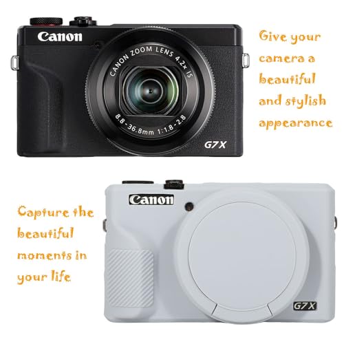 Funda de silicona para cámara Canon Powershot G7X Mark III gris miniatura 4