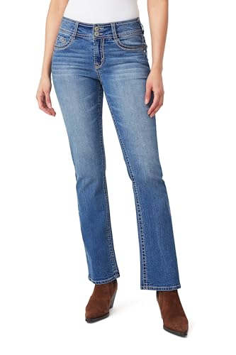 Image of WallFlower Luscious Curvy Bootcut Jeans for Women, Mid-Rise Insta Stretch Denim, Size-Inclusive Juniors Jeans