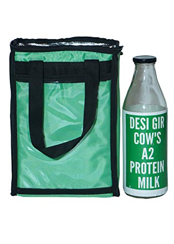 HOT DELIVERY BAGS 2 Litre Milk Bag - Green (OS) | 2 Litre (08 X 4.5 X 11.5 inch)|Can Keep Meals hot or Cold for 120 Minutes
