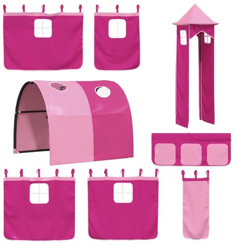 vidaXL Rideaux pour lit Mezzanine avec Tunnel et Tour Rose