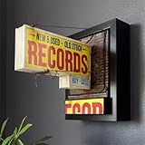 Record Store Retro-Wandleuchte, 19,1 x 12,7 cm, 3D-Miniatur-Lichtkastenschild, Retro-Musikladen-Nachtlicht, LED-Nachtlicht für Wand, für Zimmer, ästhetische und Musikgeschäft, Art Vibe (1)