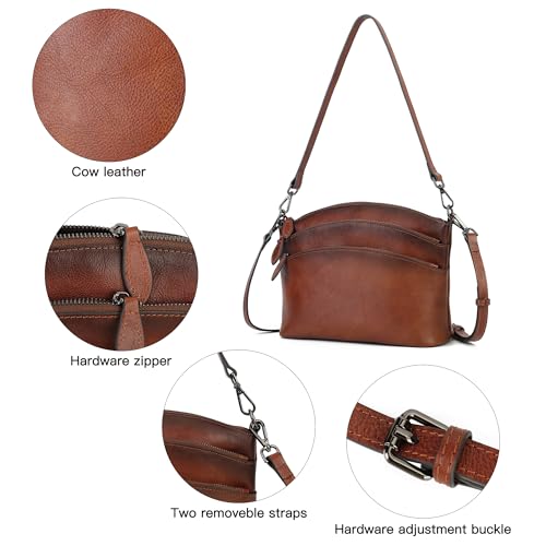 Image of Genuine Leather Purses for Women Vintage Crossbody Bags for Women Hand Bags Women's Shoulder Handbags | Genuine Leather