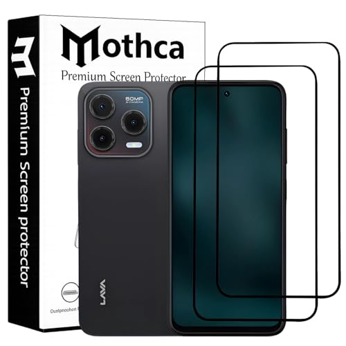 Image of Mothca Military-Grade Tempered Glass Screen Protector Compatible for Lava Bold N1 Pro with Edge to Edge Coverage - Case Friendly, Anti-Scratch & Bubble-Free Installation Kit (Pack of 2)
