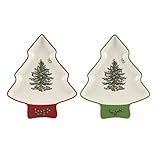 Spode Christmas Tree Shaped Dish, Set of 2