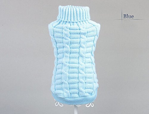 Pet Cat Sweater Kitten Clothes For Cats Small Dogs,Turtleneck Cat Clothes Pullover Soft Warm,Fit Kitty,Chihuahua,Teddy,Poodle,Pug (Blue, L) #TOP3